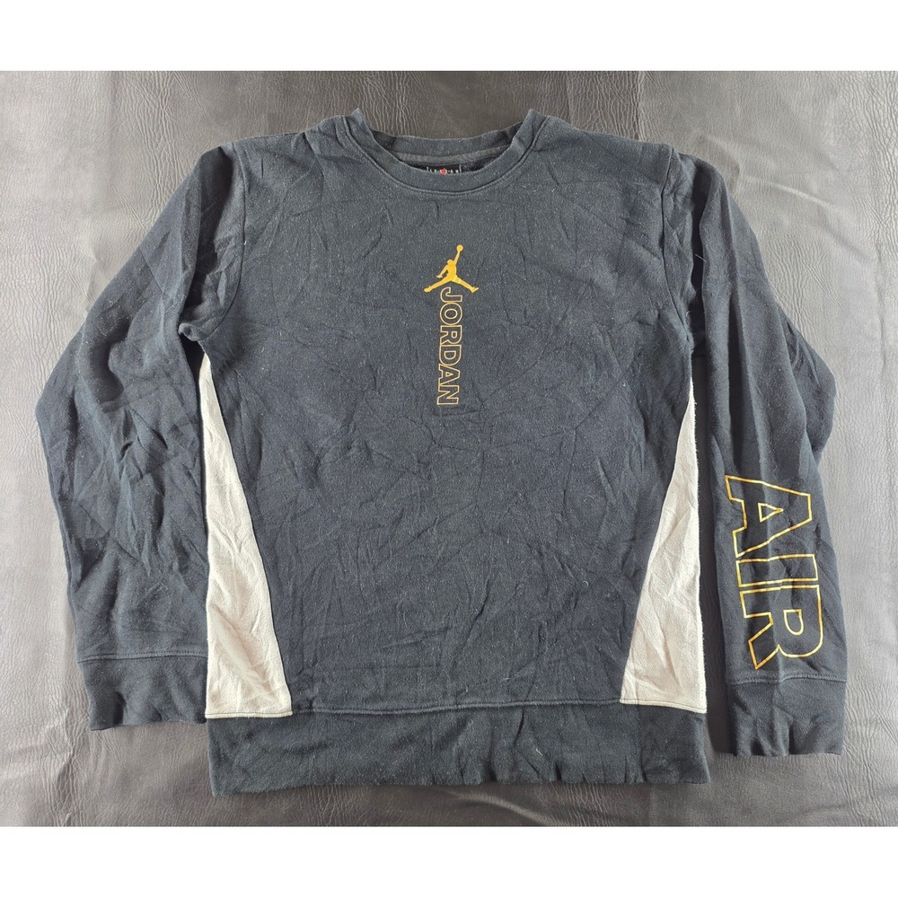 Jordan Boys XL Black Long Sleeve Jumpman Air Fleece Sweatshirt Pullover